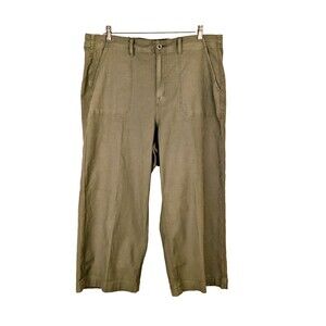 NWT Torrid Womens 20 Olive Green Crop Utility Wide Leg Twill High Rise Pants